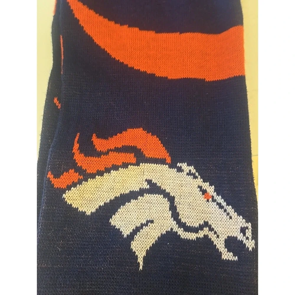 Vtg Denver Broncos NFL Knit Scarf Forever Collectibles FOCO Orange Blue 6